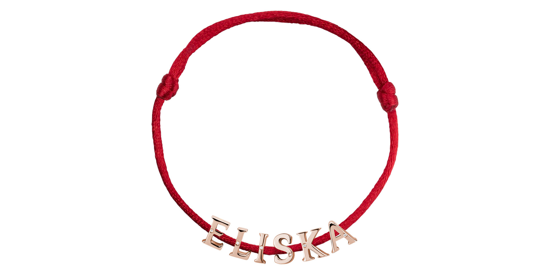 Diamantový náramok so šnúrkou Curly Name