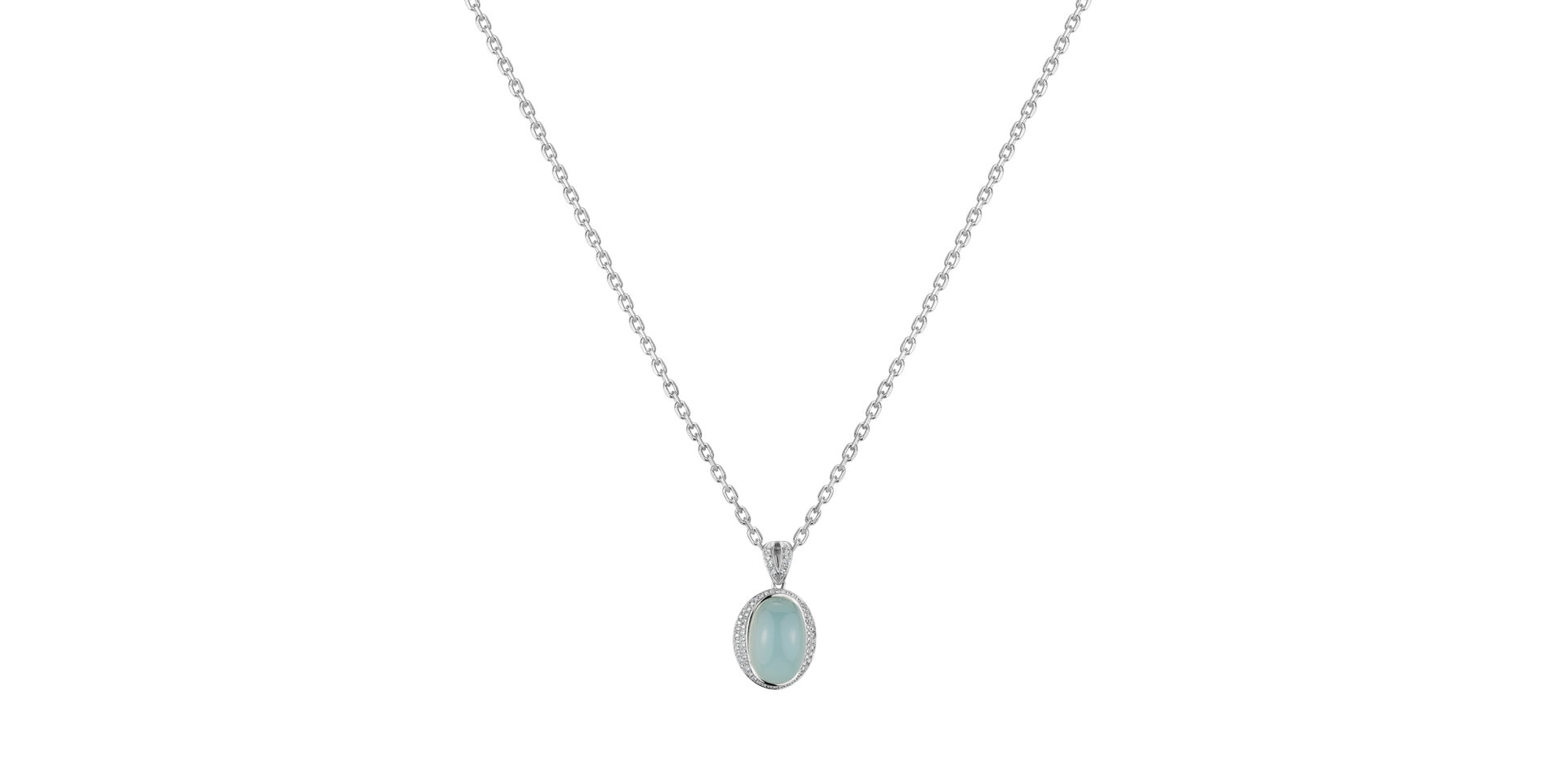 Přívěsok s chalcedonom a diamantmi Blossom Grace