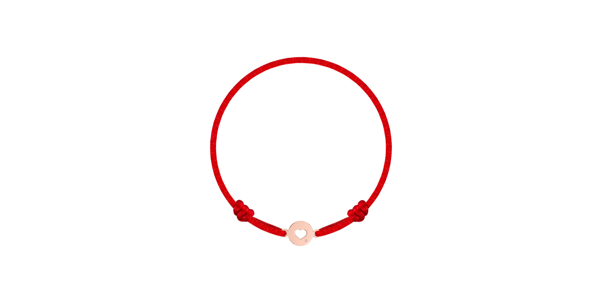 Detský diamantový náramok so šnúrkou Heart Circle