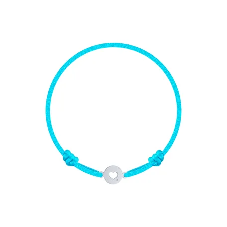 Detský diamantový náramok so šnúrkou Heart Circle