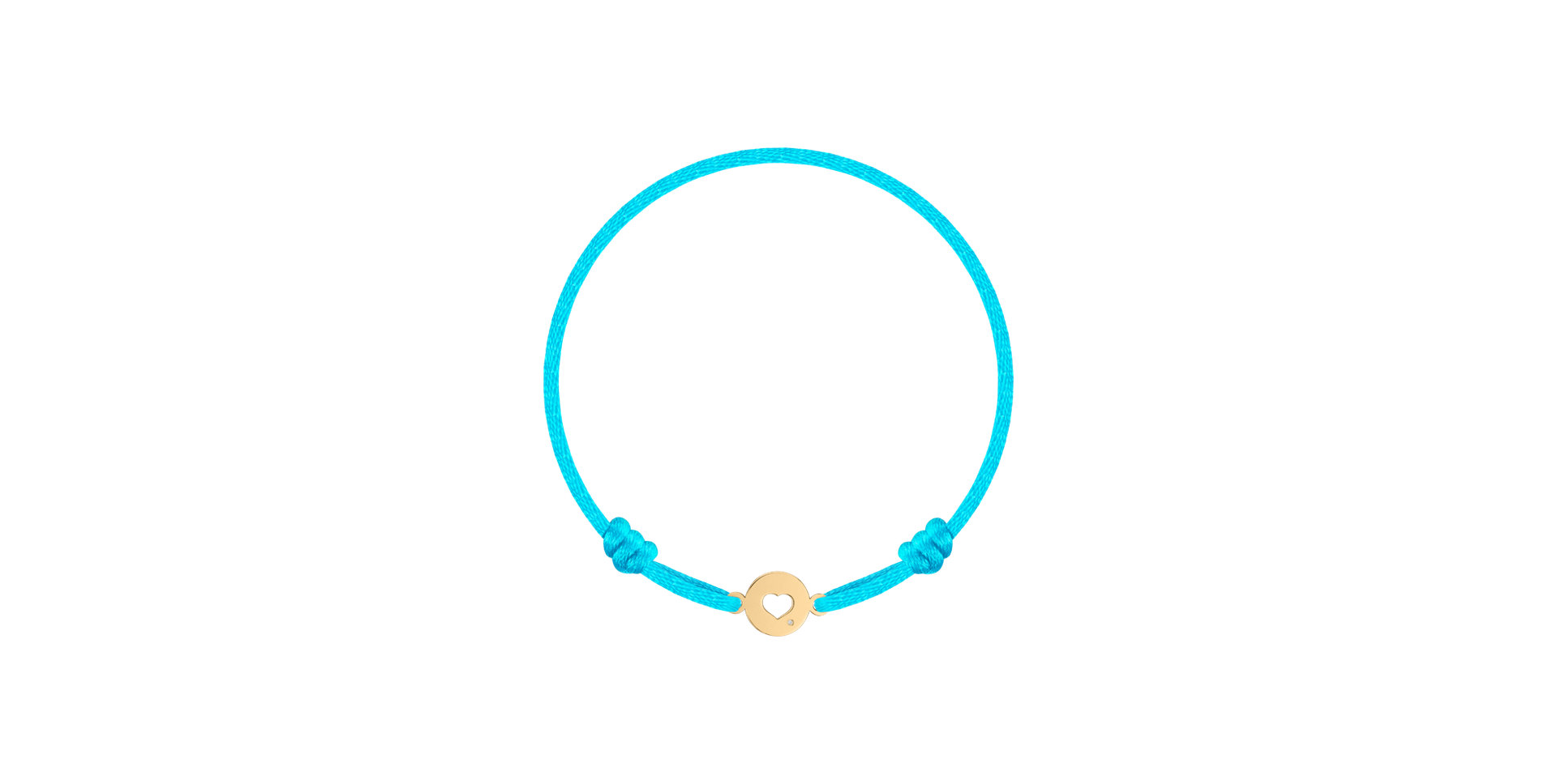 Detský diamantový náramok so šnúrkou Heart Circle