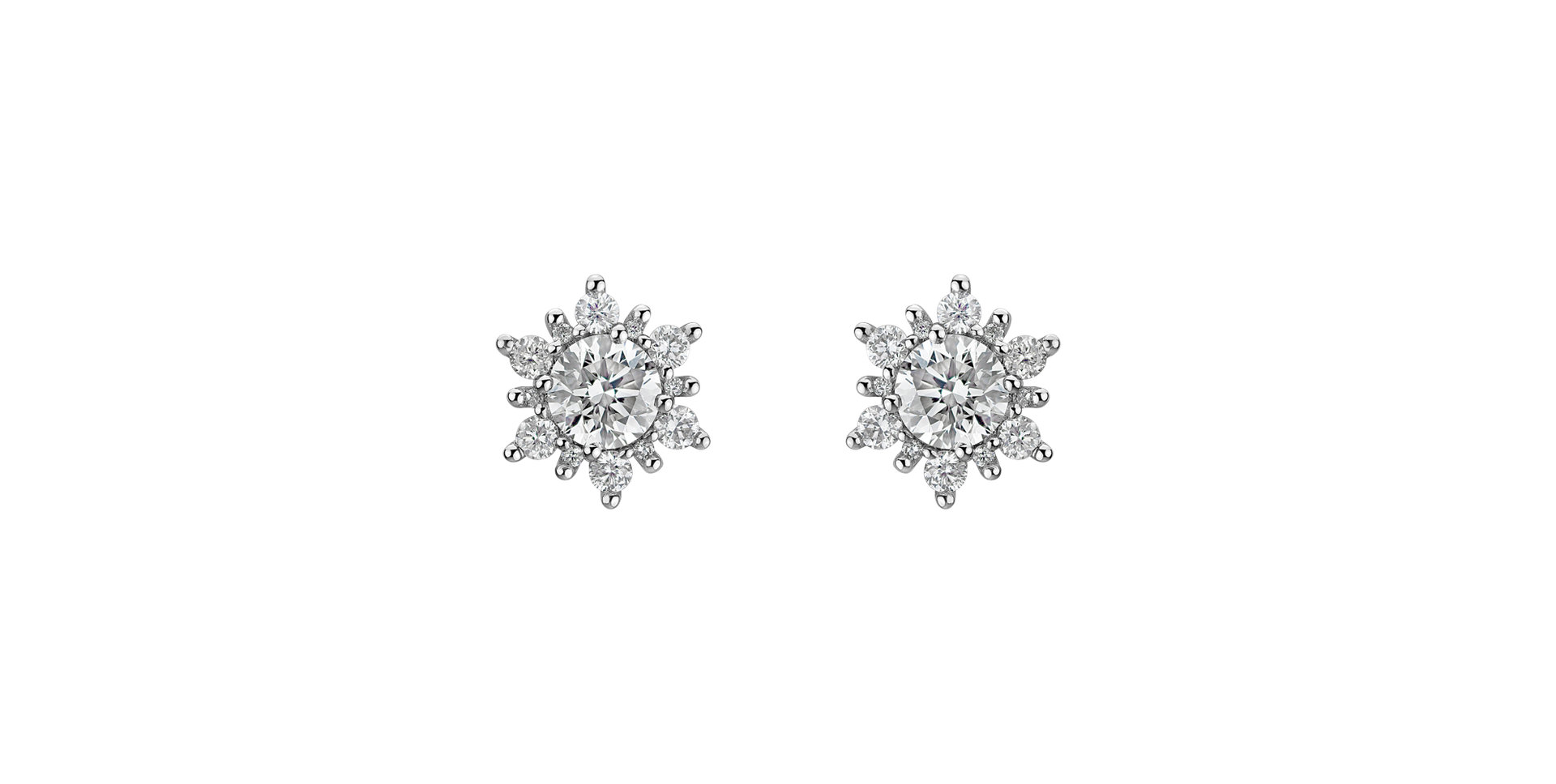 Náušnice s diamantmi Snow Star