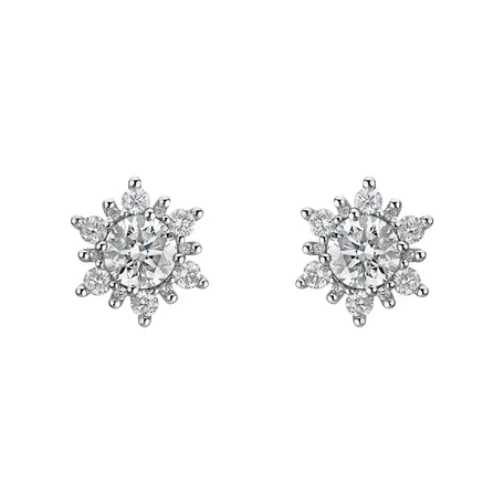 Náušnice s diamantmi Snow Star