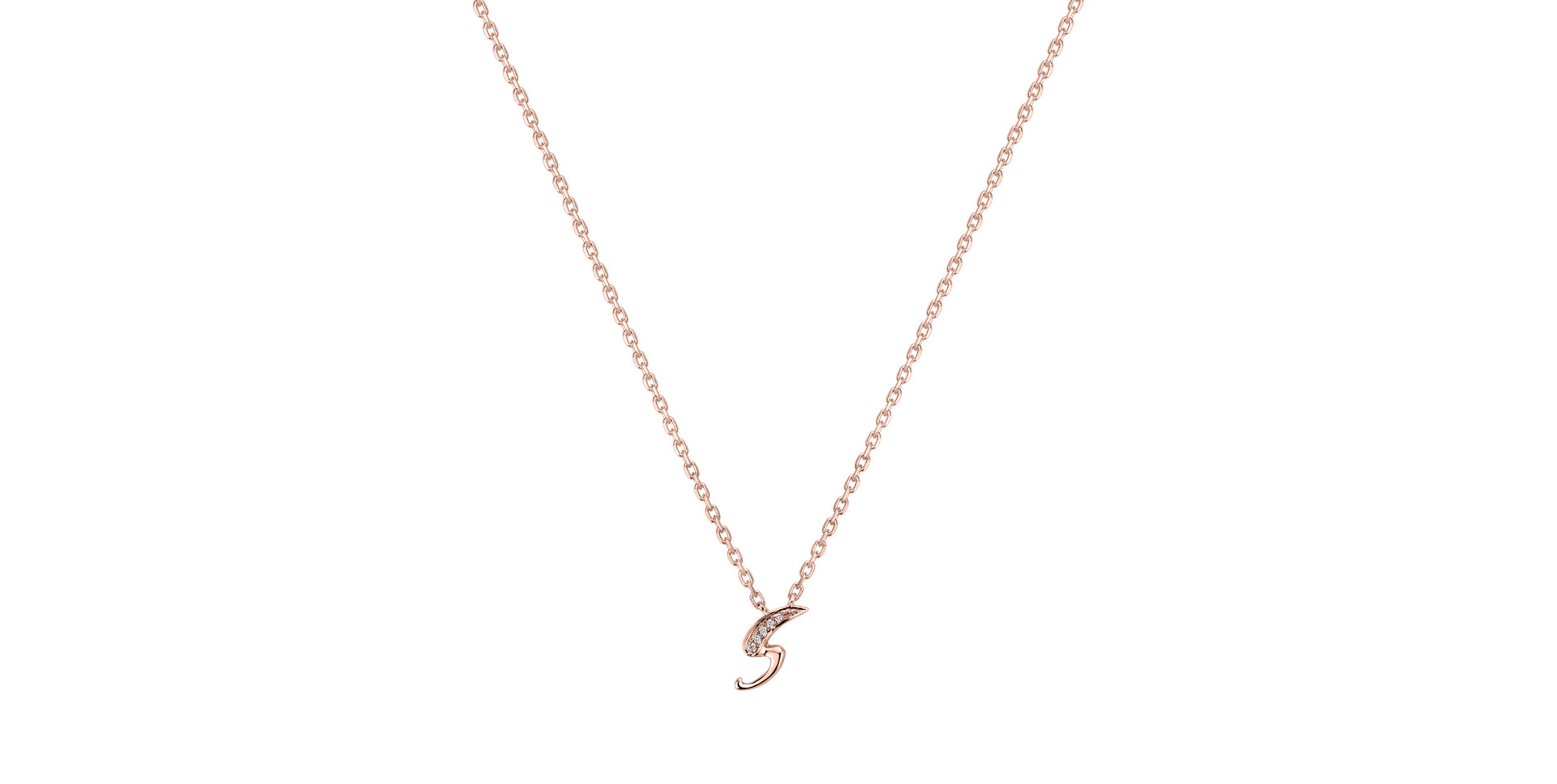 Náhrdelník s diamantmi Curly Diamonds S