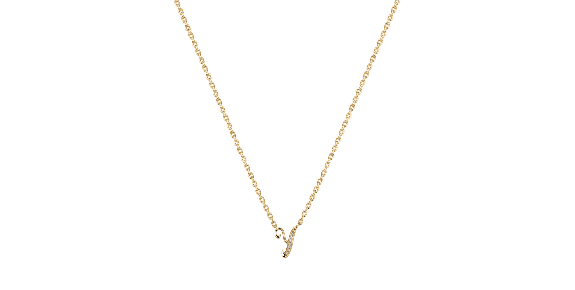 Náhrdelník s diamantmi Curly Diamonds Y