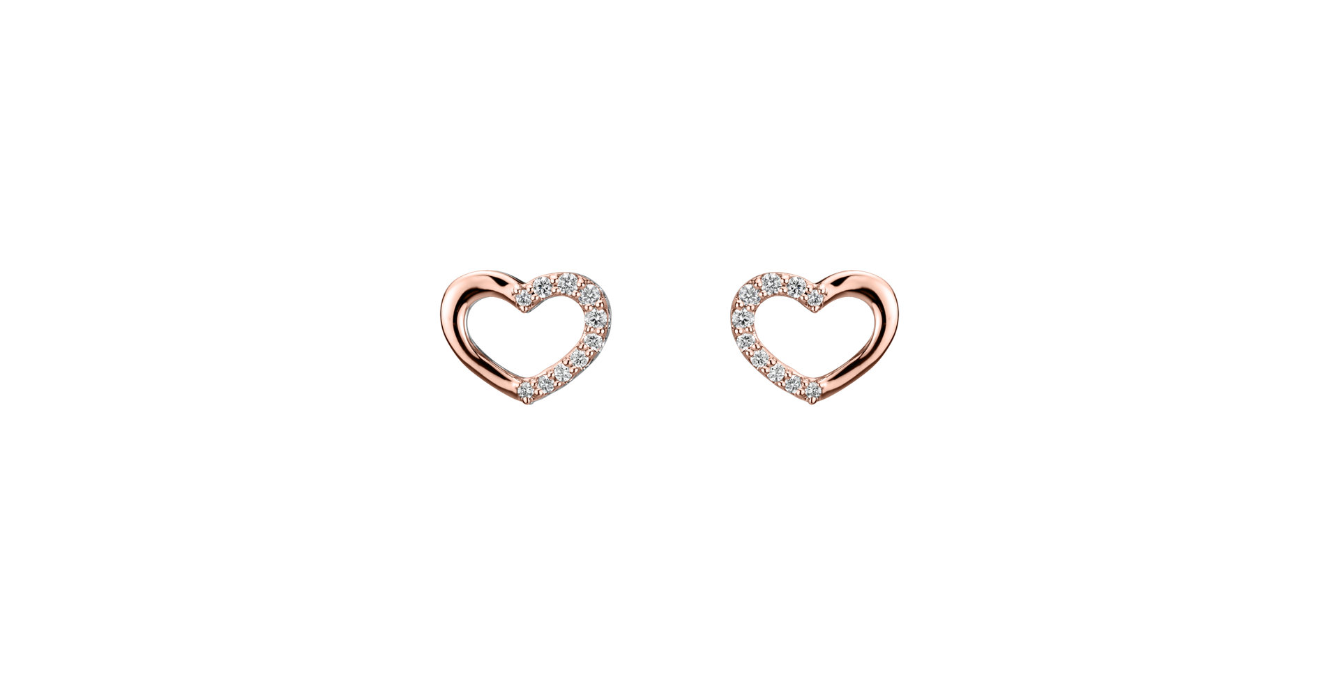 Náušnice s diamantmi Shiny Hearts