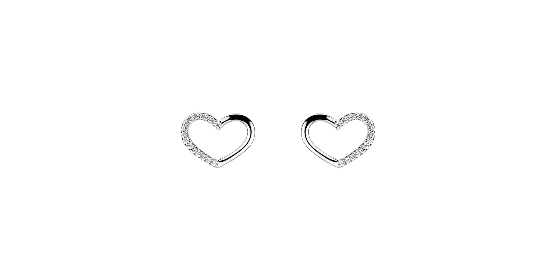 Náušnice s diamantmi Shiny Hearts