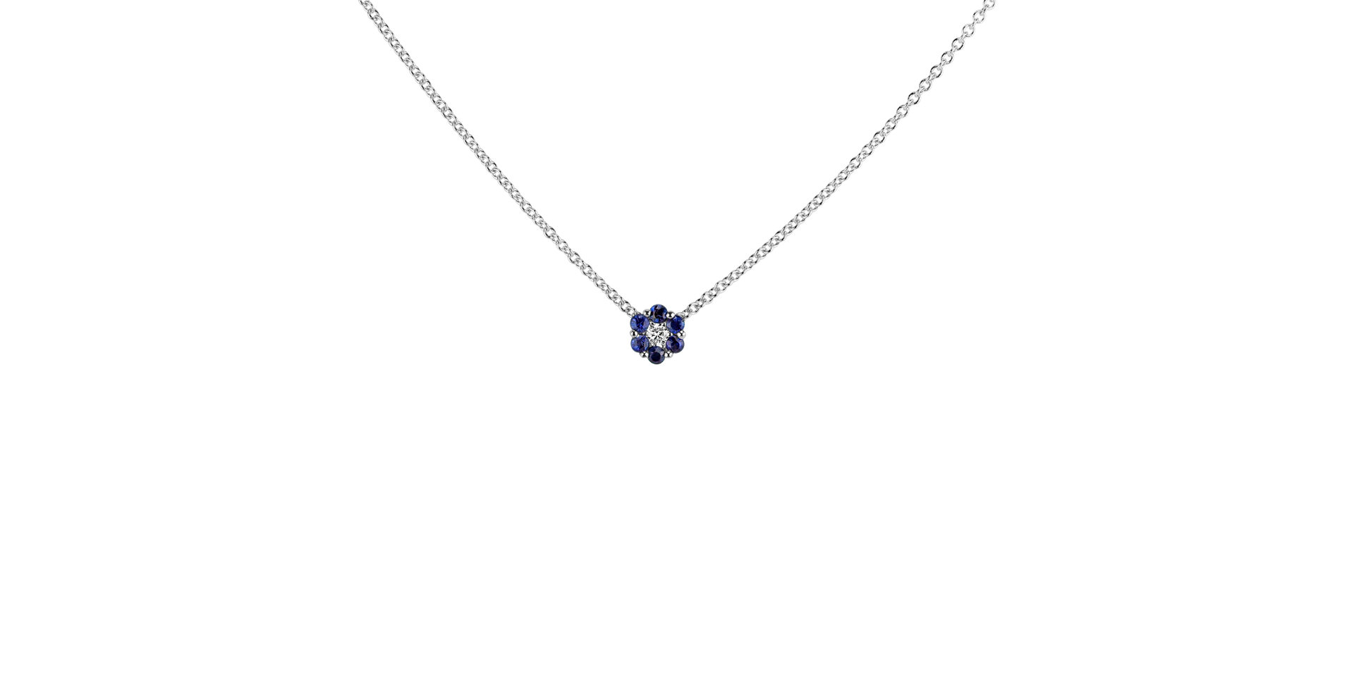 Náhrdelník s diamantom a zafírmi Shiny Constellation