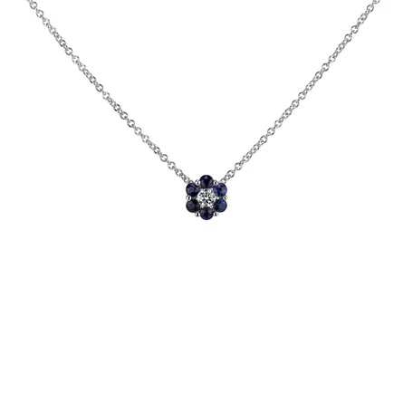 Náhrdelník s diamantom a zafírmi Shiny Constellation