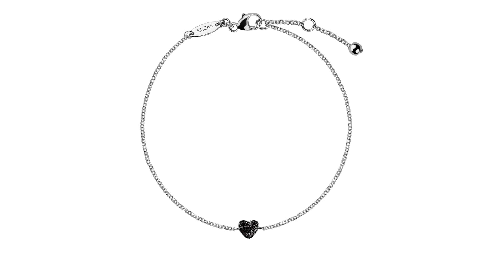 Náramok s čiernymi diamantmi Little Heart