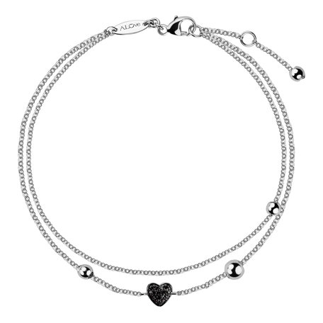 Náramok s čiernymi diamantmi Heart
