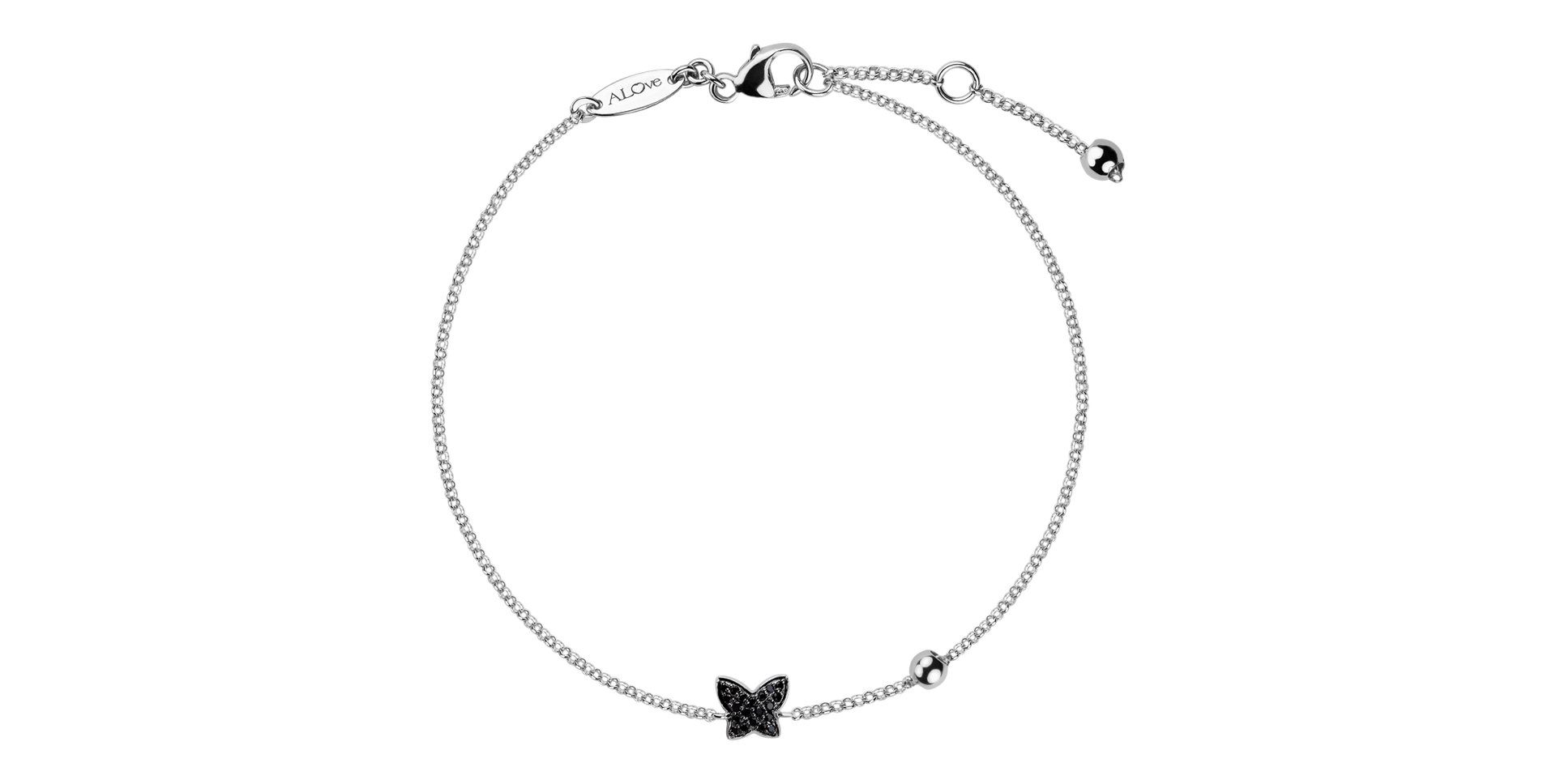 Náramok s čiernymi diamantmi My Butterfly