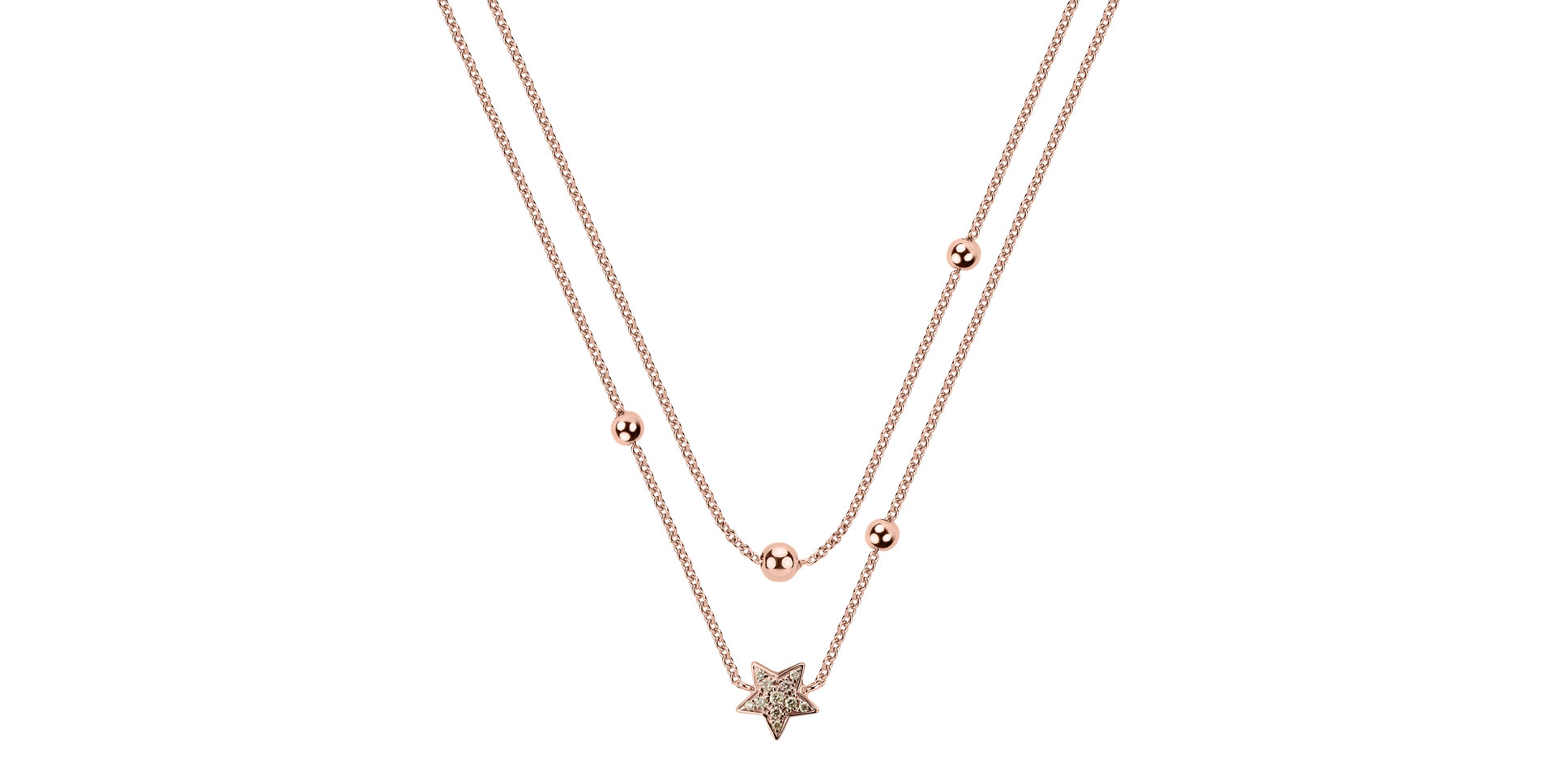 Náhrdelník s hnedými a bielymi diamantmi Star Waterfall