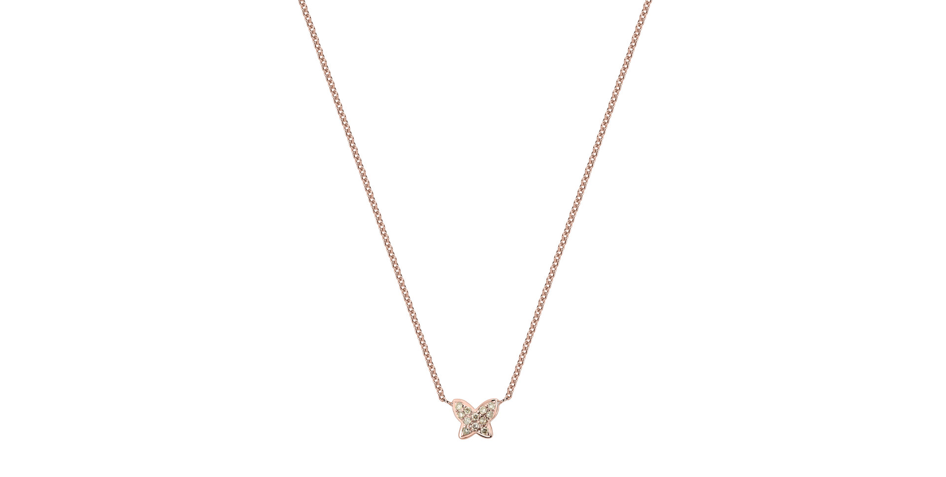 Náhrdelník s hnedými a bielymi diamantmi Star Waterfall