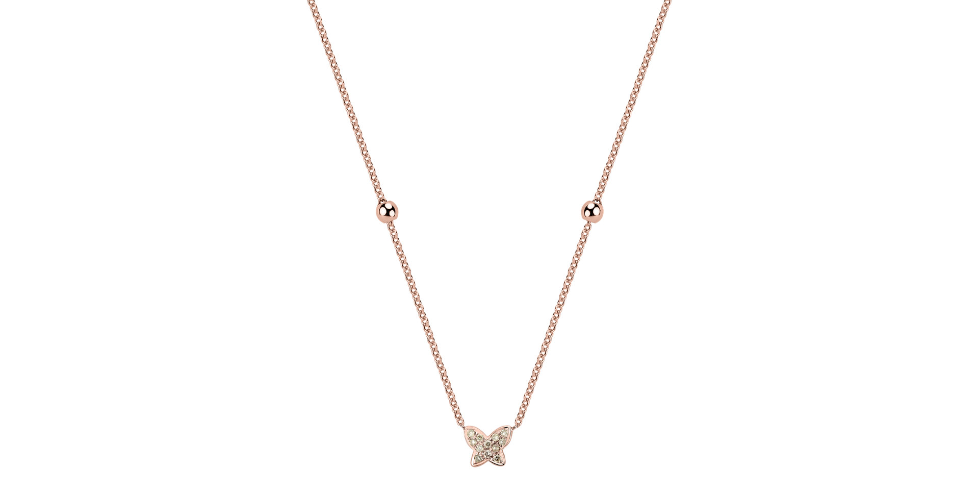 Náhrdelník s hnedými a bielymi diamantmi Star Waterfall