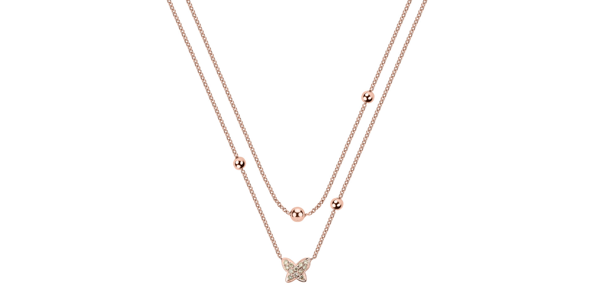 Náhrdelník s hnedými a bielymi diamantmi Star Waterfall