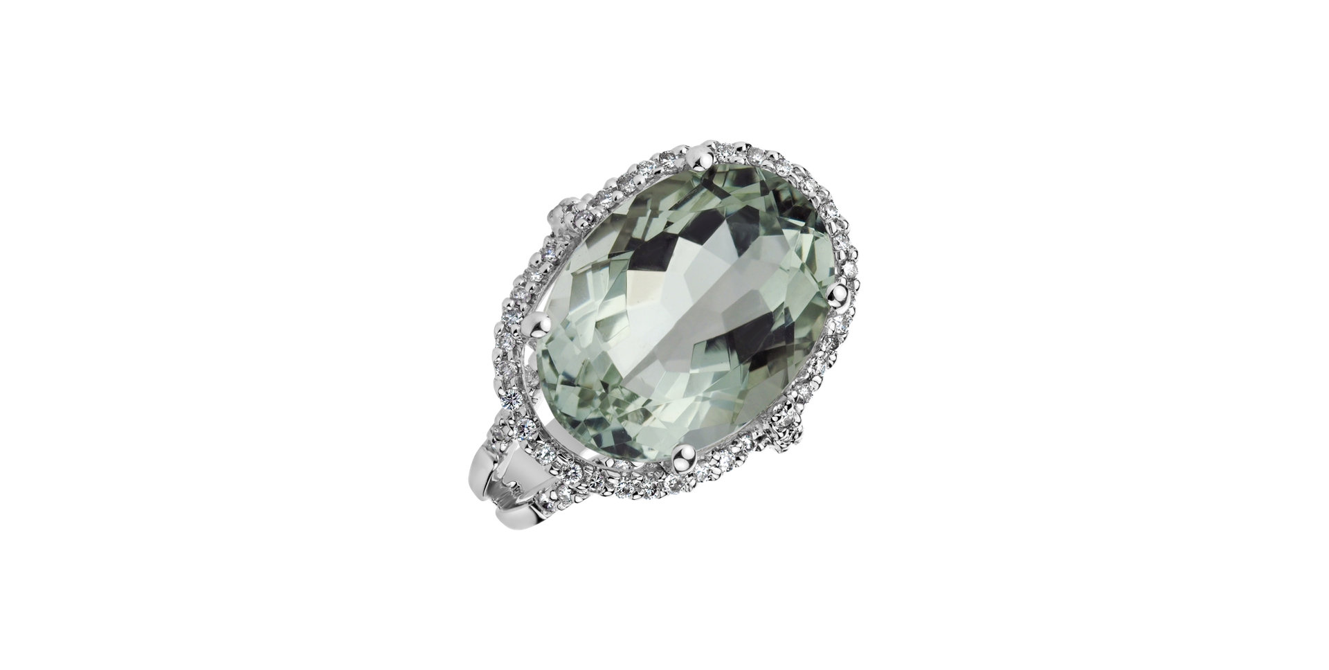 Prsteň s ametystom a diamantmi Forest Treasure