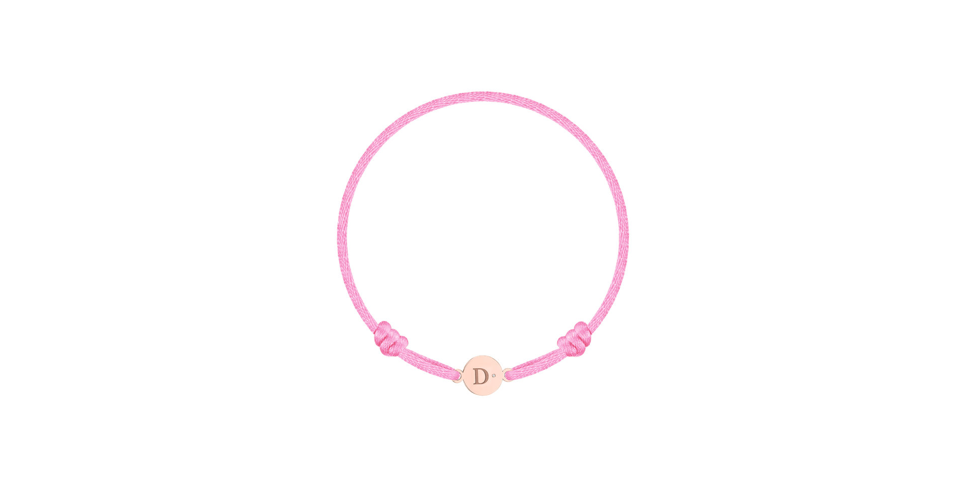 Detský diamantový náramok so šnúrkou Circle Letter D