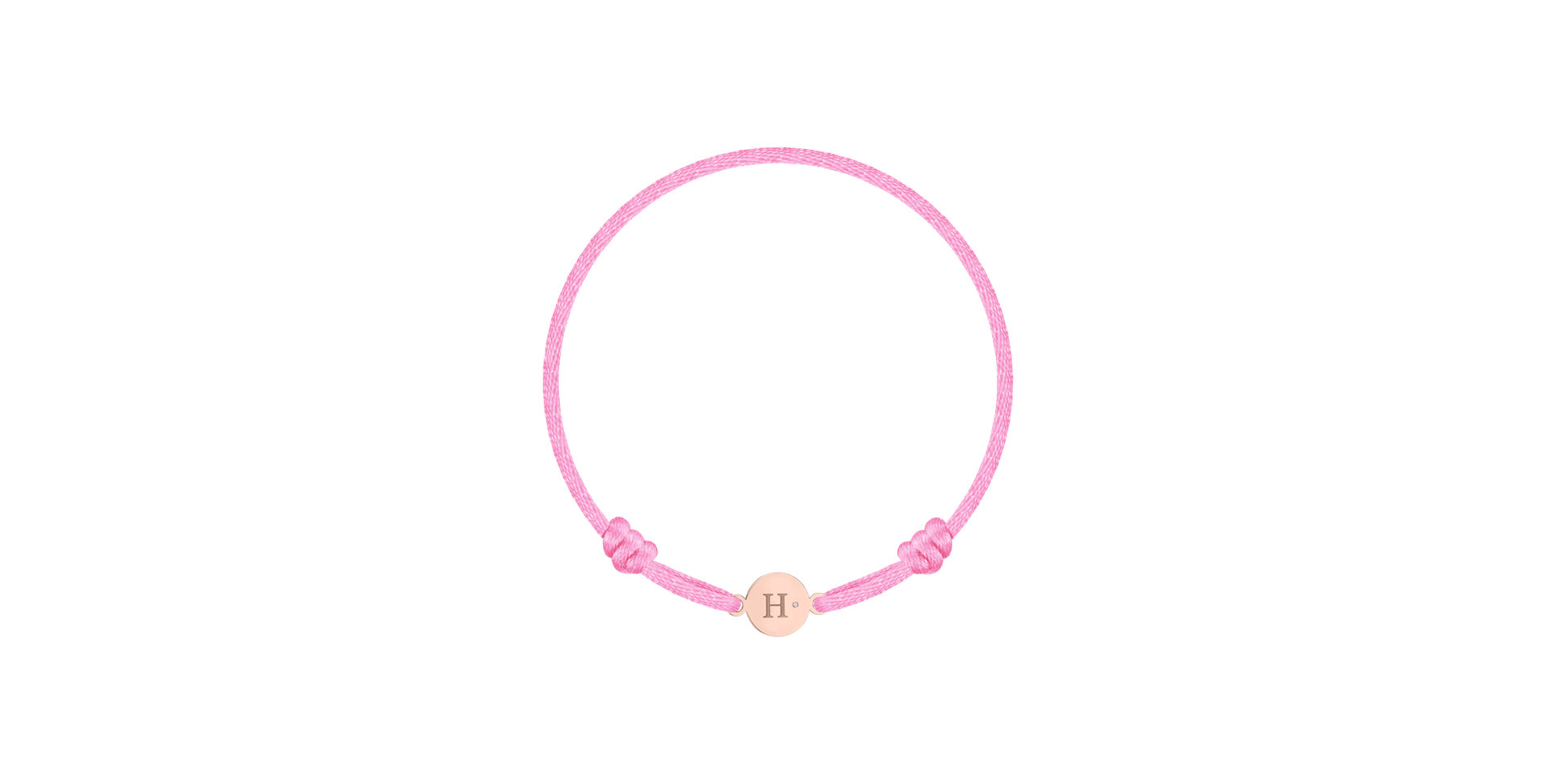 Detský diamantový náramok so šnúrkou Circle Letter H