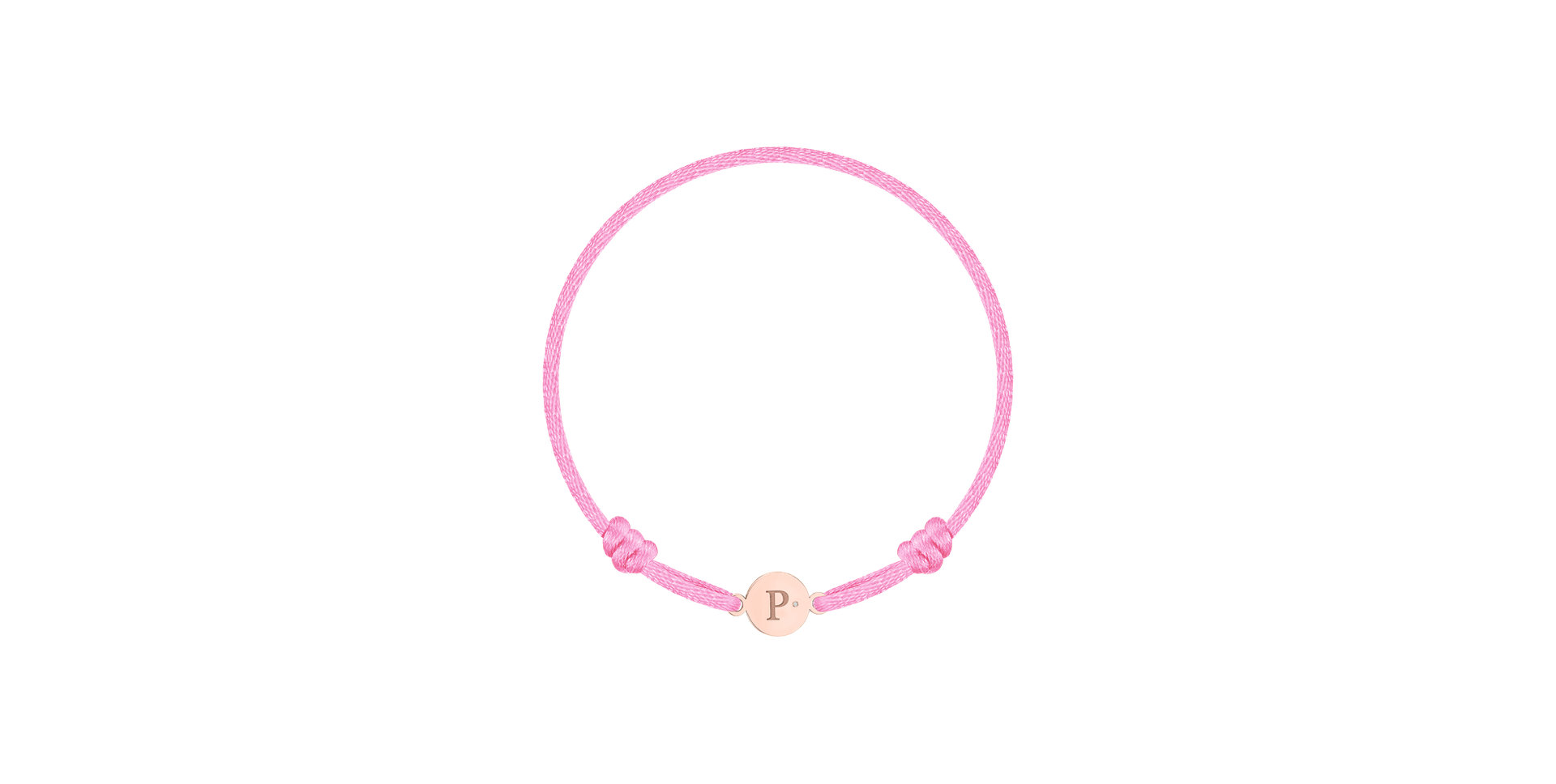 Detský diamantový náramok so šnúrkou Circle Letter P