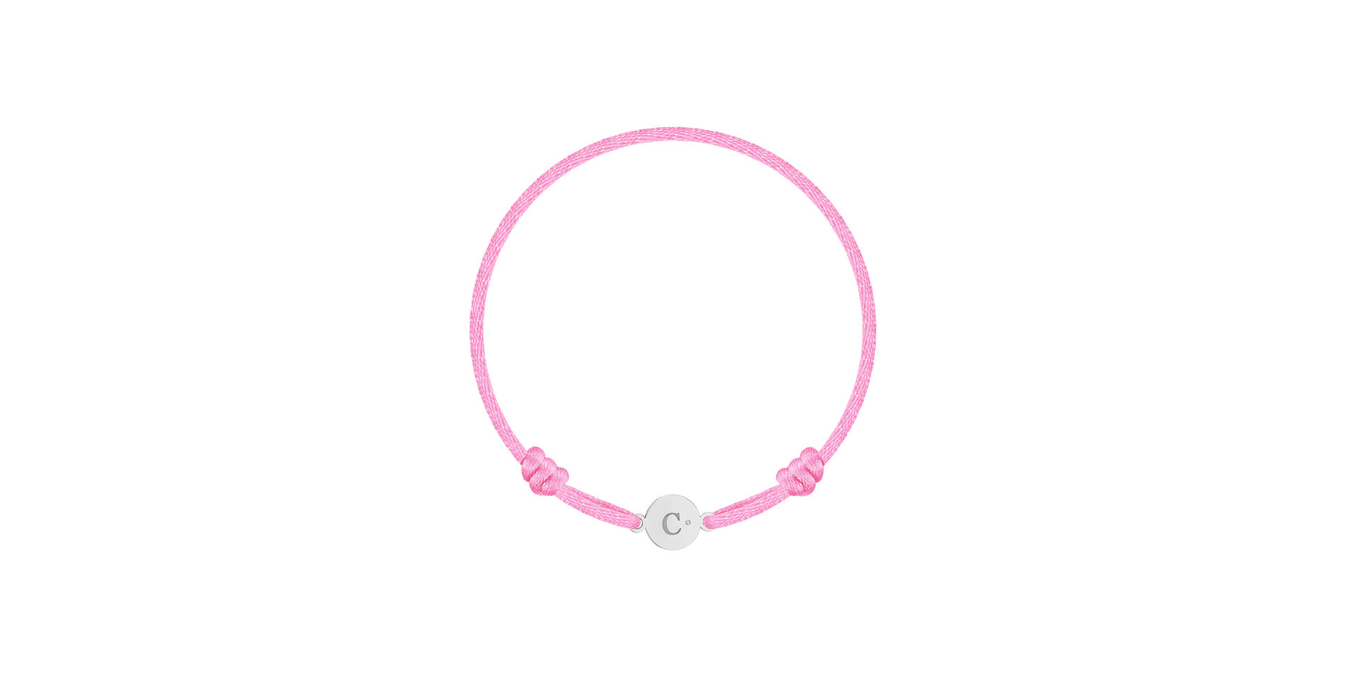 Detský diamantový náramok so šnúrkou Circle Letter C