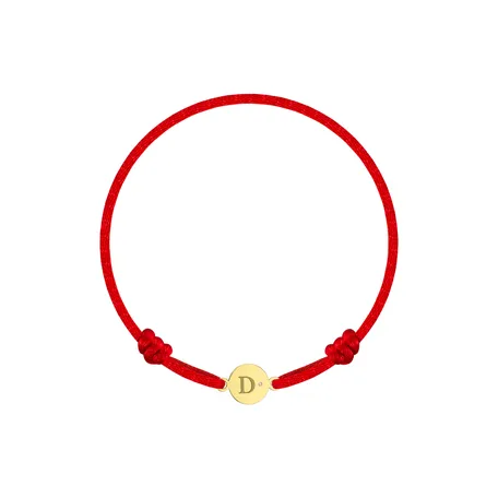 Detský diamantový náramok so šnúrkou Circle Letter D