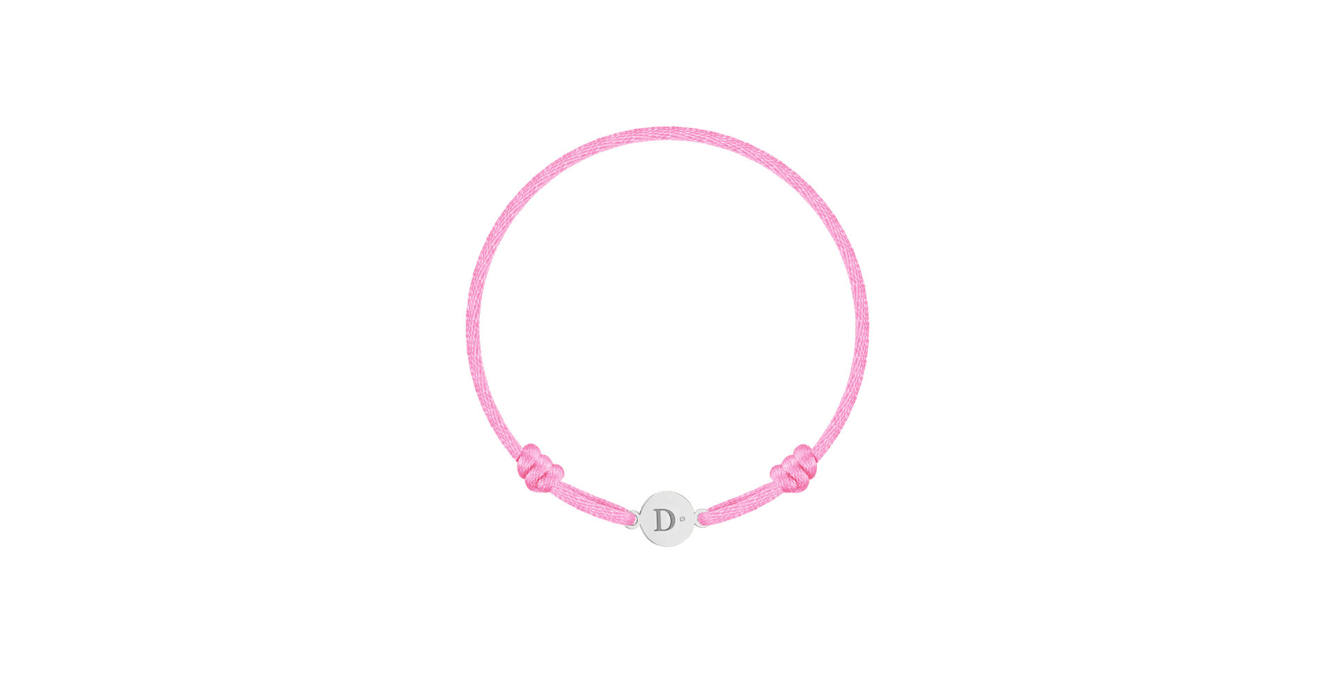 Detský diamantový náramok so šnúrkou Circle Letter D