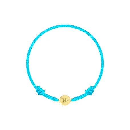 Detský diamantový náramok so šnúrkou Circle Letter H