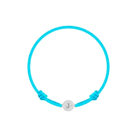 Detský diamantový náramok so šnúrkou Circle Letter J