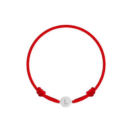 Detský diamantový náramok so šnúrkou Circle Letter L