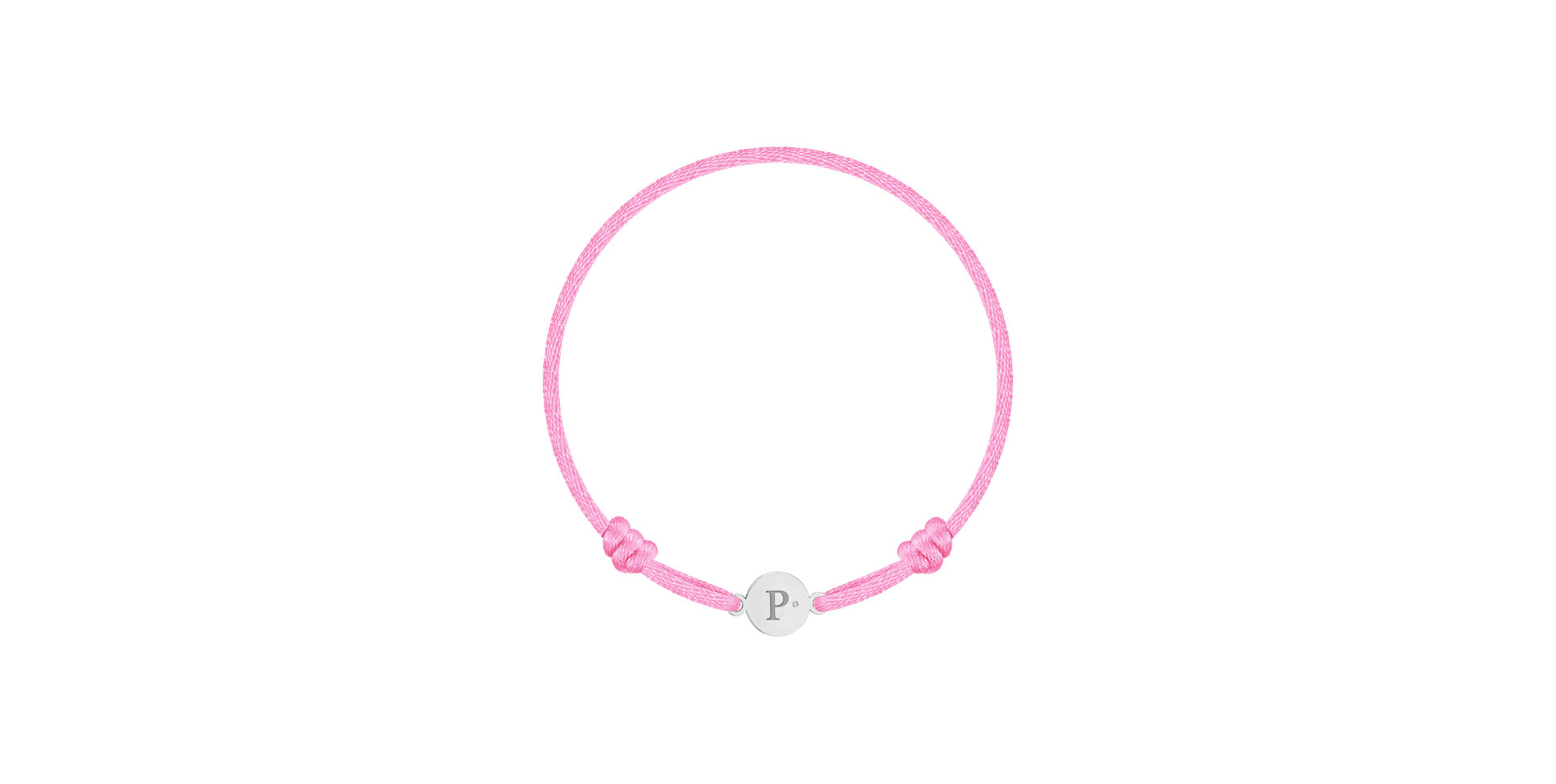Detský diamantový náramok so šnúrkou Circle Letter P