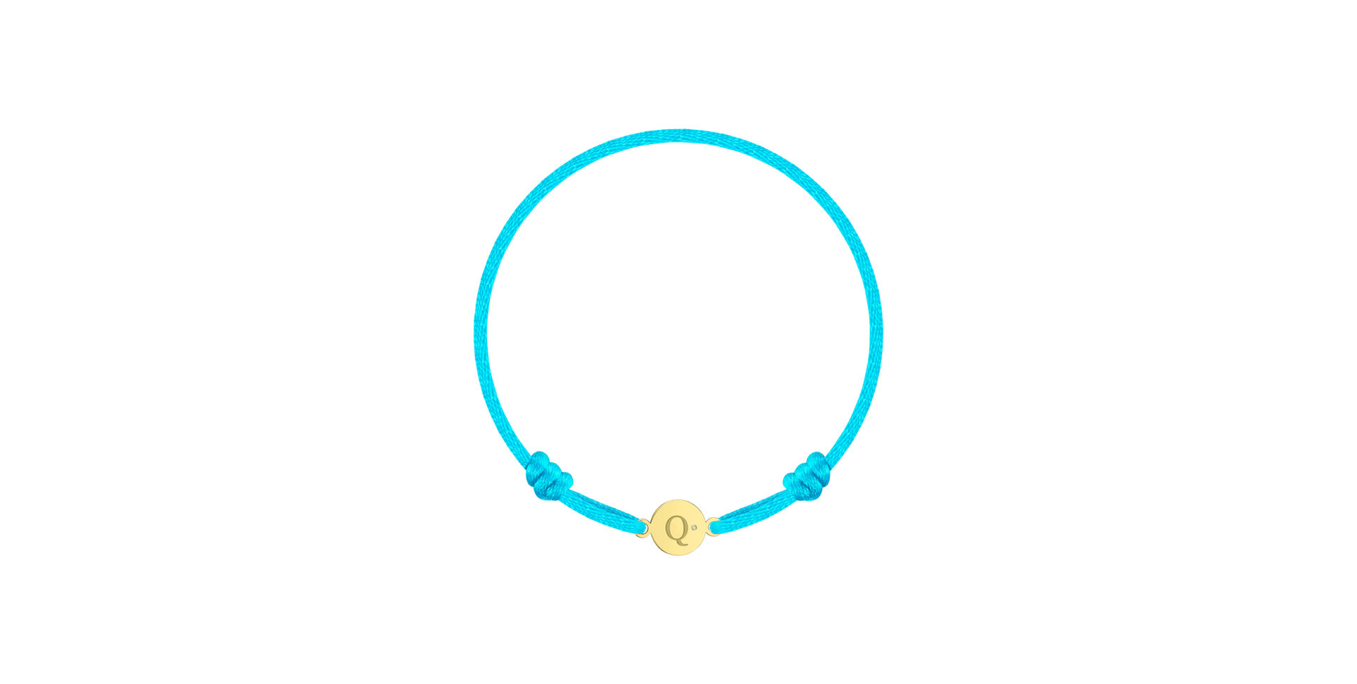 Detský diamantový náramok so šnúrkou Circle Letter Q