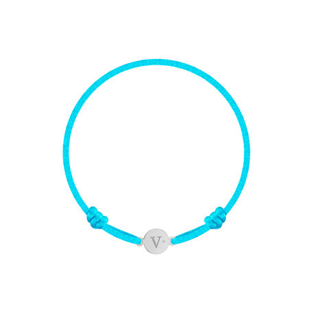 Detský diamantový náramok so šnúrkou Circle Letter V