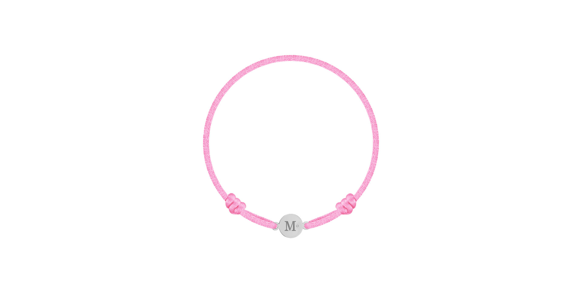 Detský diamantový náramok so šnúrkou Circle Letter M
