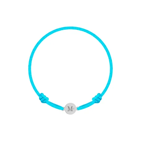 Detský diamantový náramok so šnúrkou Circle Letter M