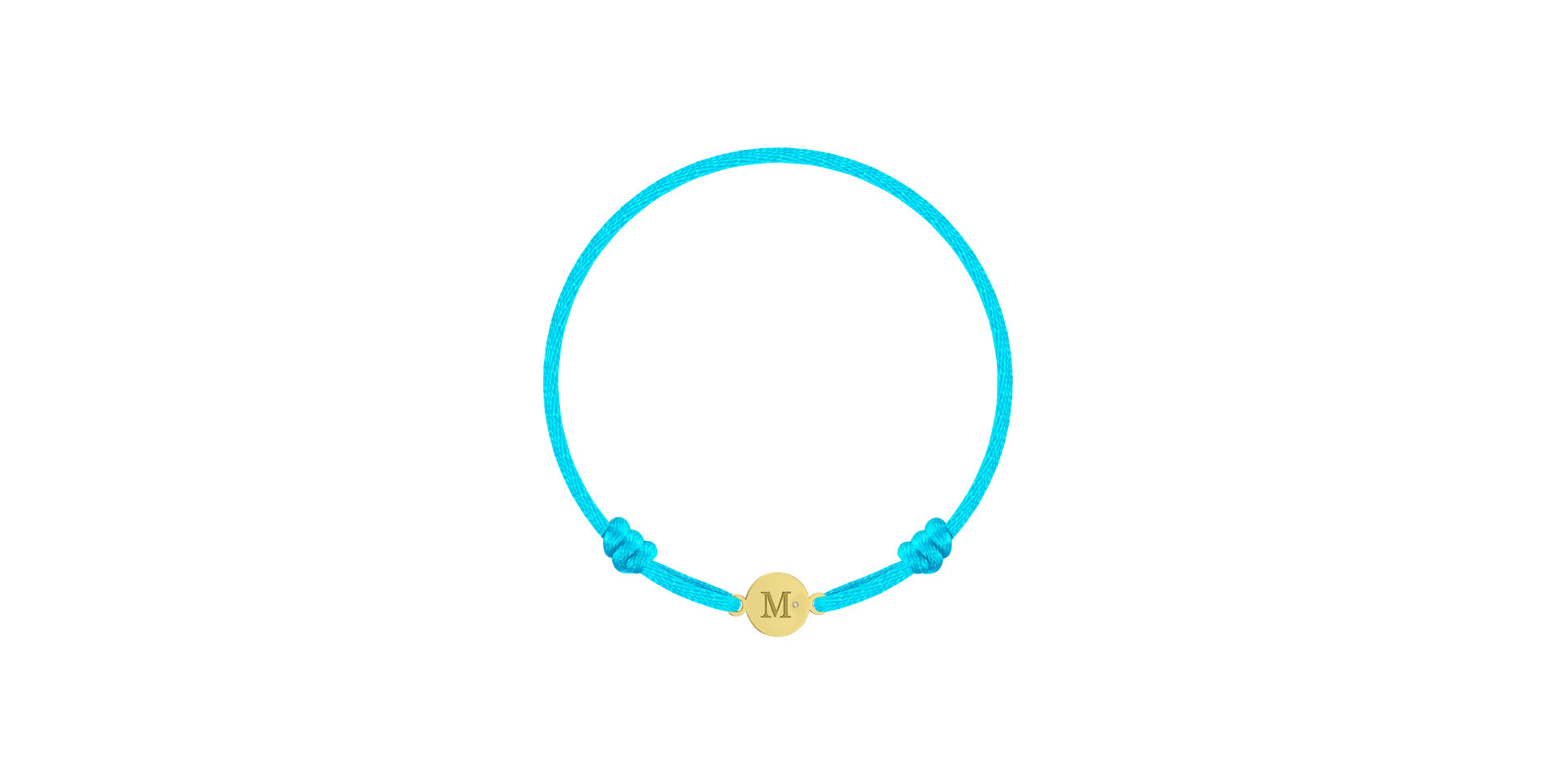 Detský diamantový náramok so šnúrkou Circle Letter M