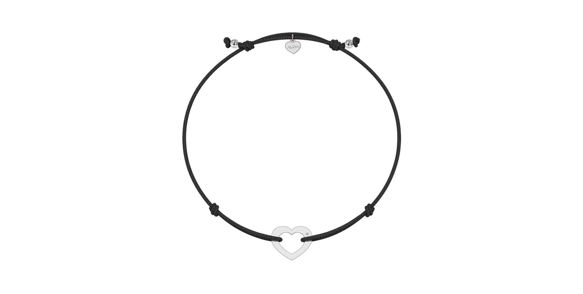 Diamantový náramok so šnúrkou Love