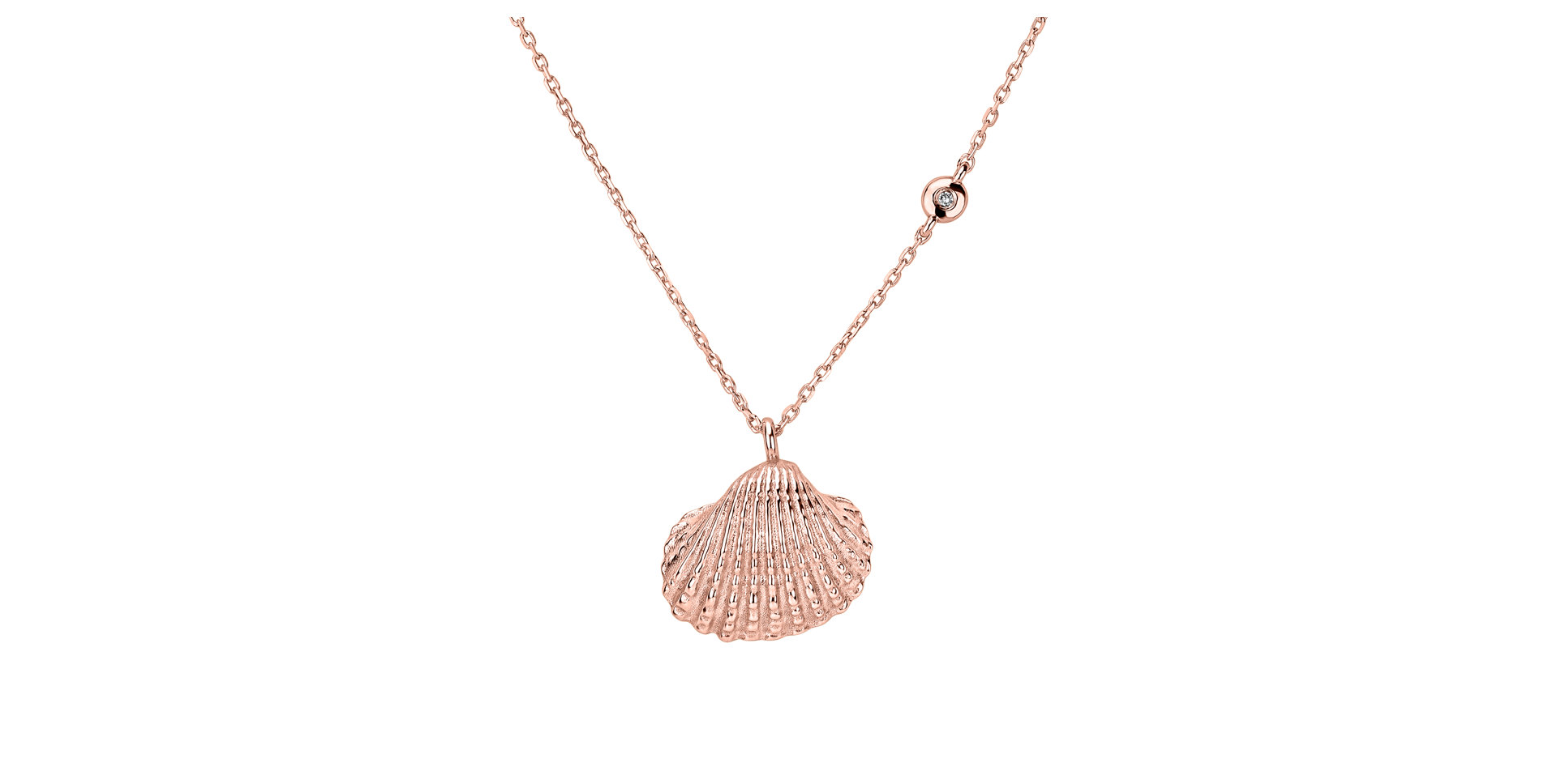Náhrdelník s diamantom Luxury Clam