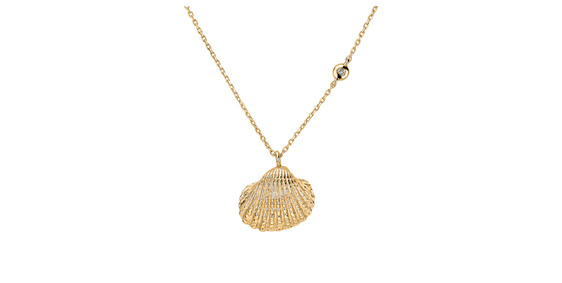 Náhrdelník s diamantom Luxury Clam