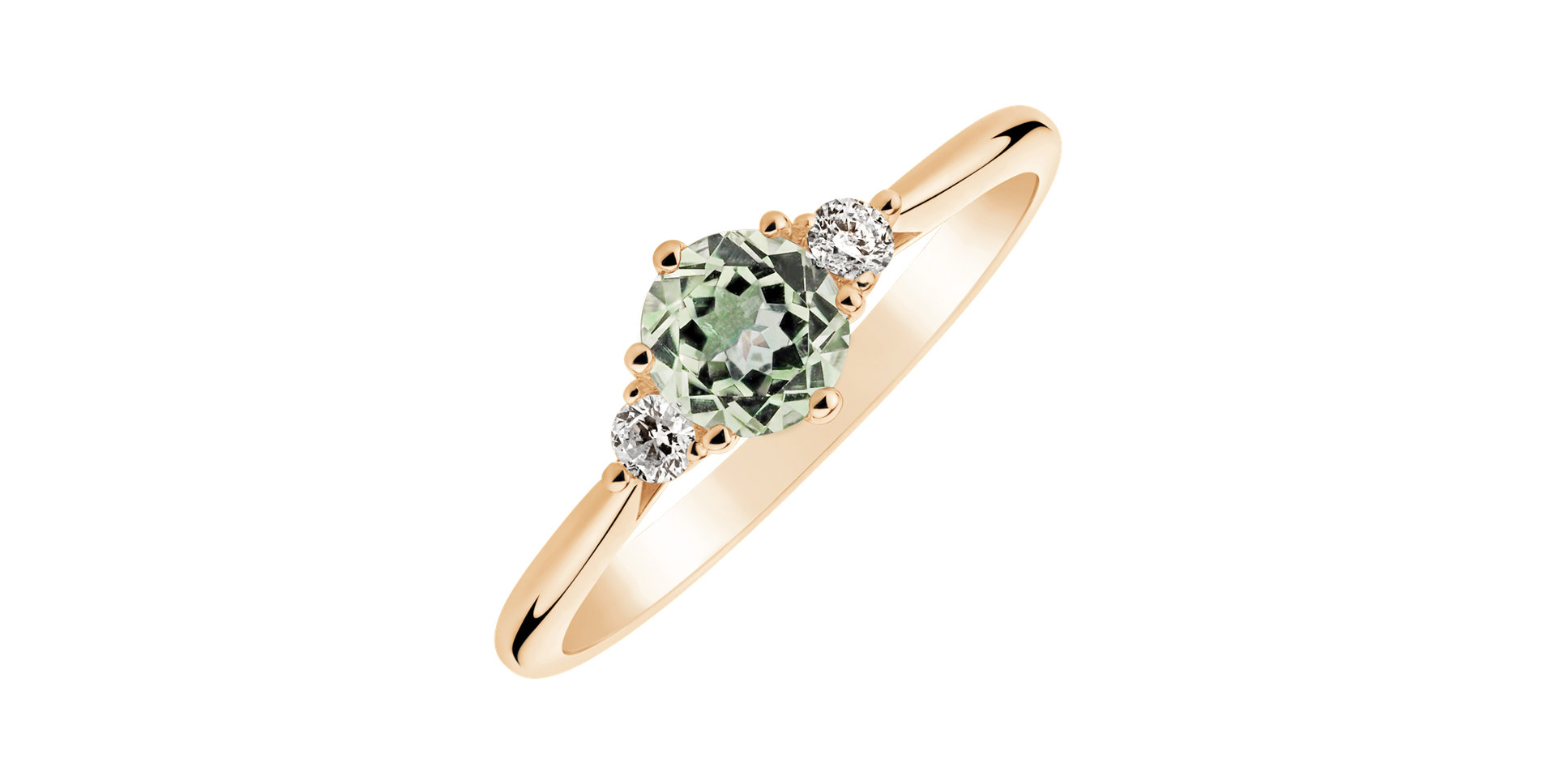 Prsteň s diamantmi a ametystom green Midnight Serenity