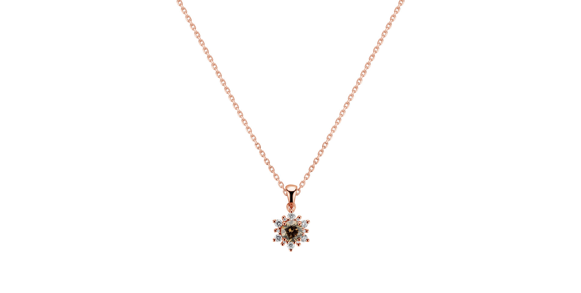 Přívěsok s bielymi a hnedými diamantmi Snow Star