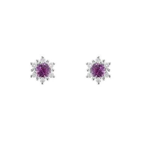 Náušnice s zafírom a diamantmi Snow Star
