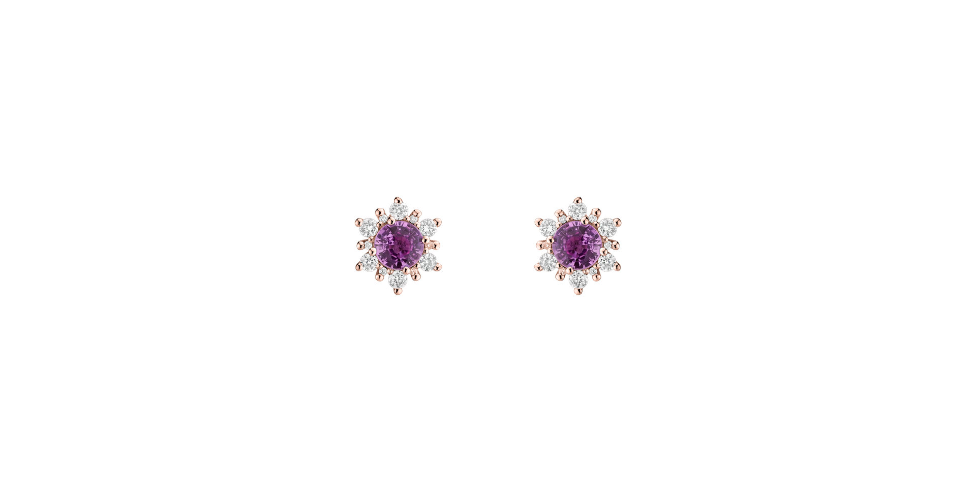 Náušnice s zafírom a diamantmi Snow Star