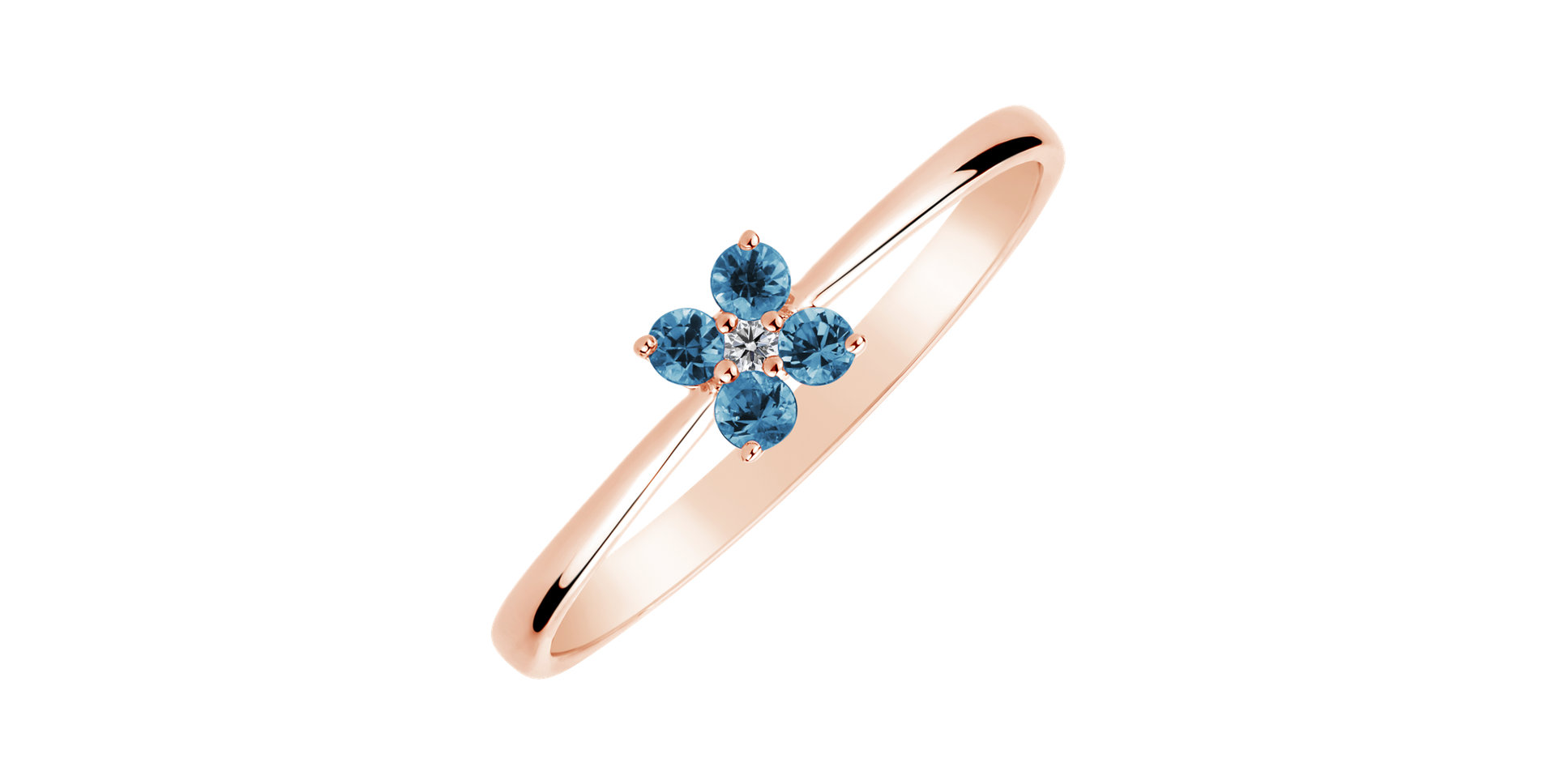 Prsteň s diamantom a topásmi swiss Divine Bloom