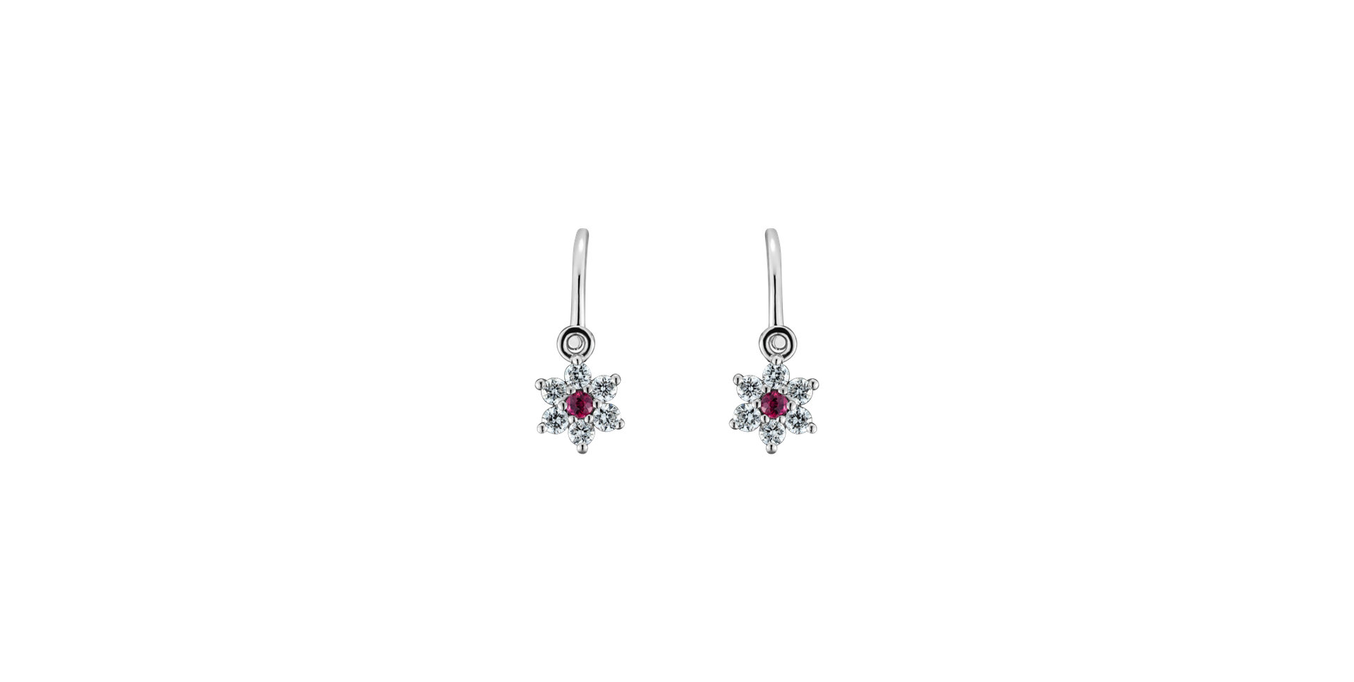 Náušnice s rubínom a diamantmi Early Sparks