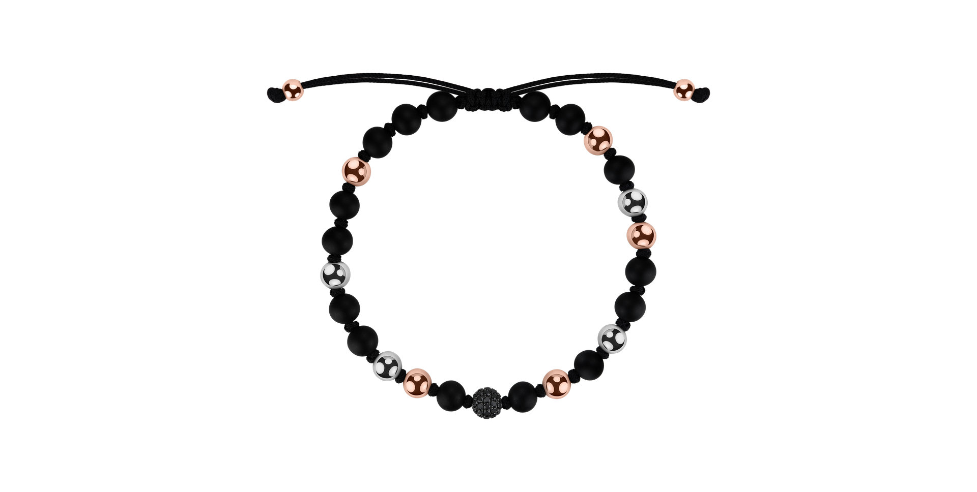 Náramok s achátmi a čiernymi diamantmi Black Mamba