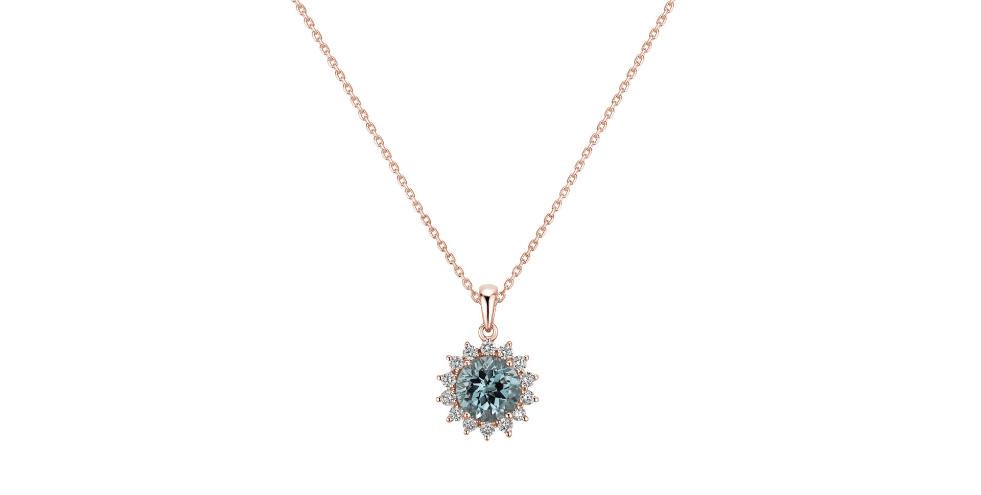 Prívesok s diamantmi a topásom sky Lilac Flower