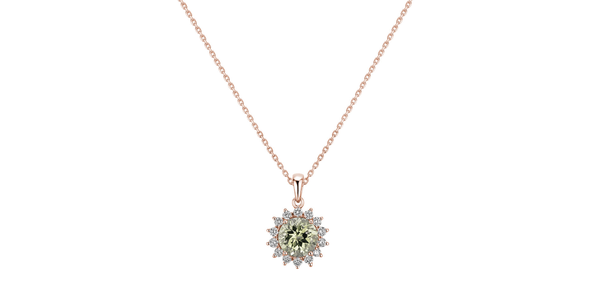 Prívesok s diamantmi a ametystom green Lilac Flower