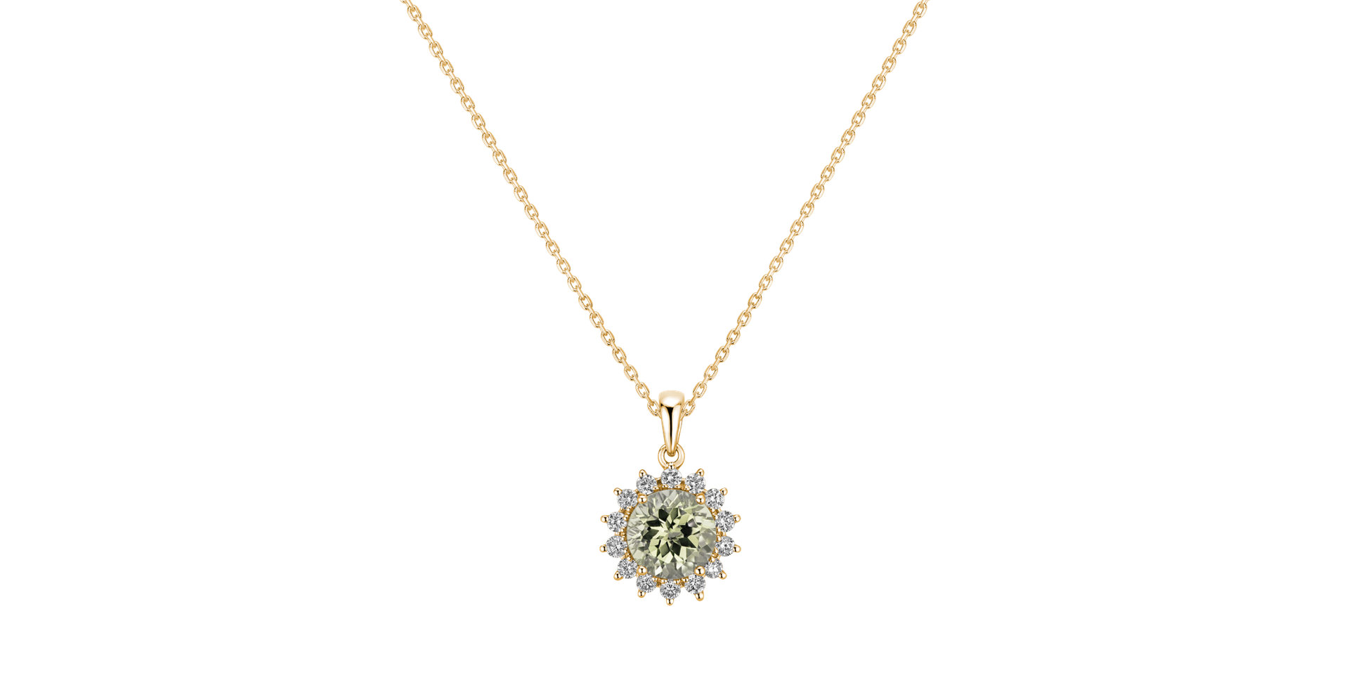 Prívesok s diamantmi a ametystom green Lilac Flower