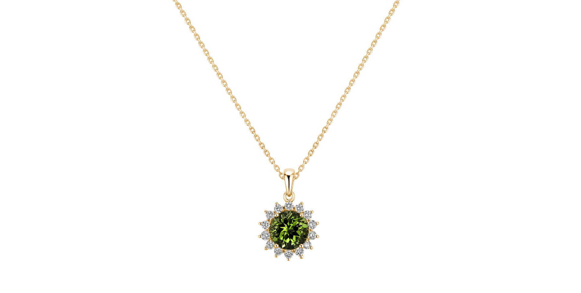 Prívesok s diamantmi a peridotom Lilac Flower
